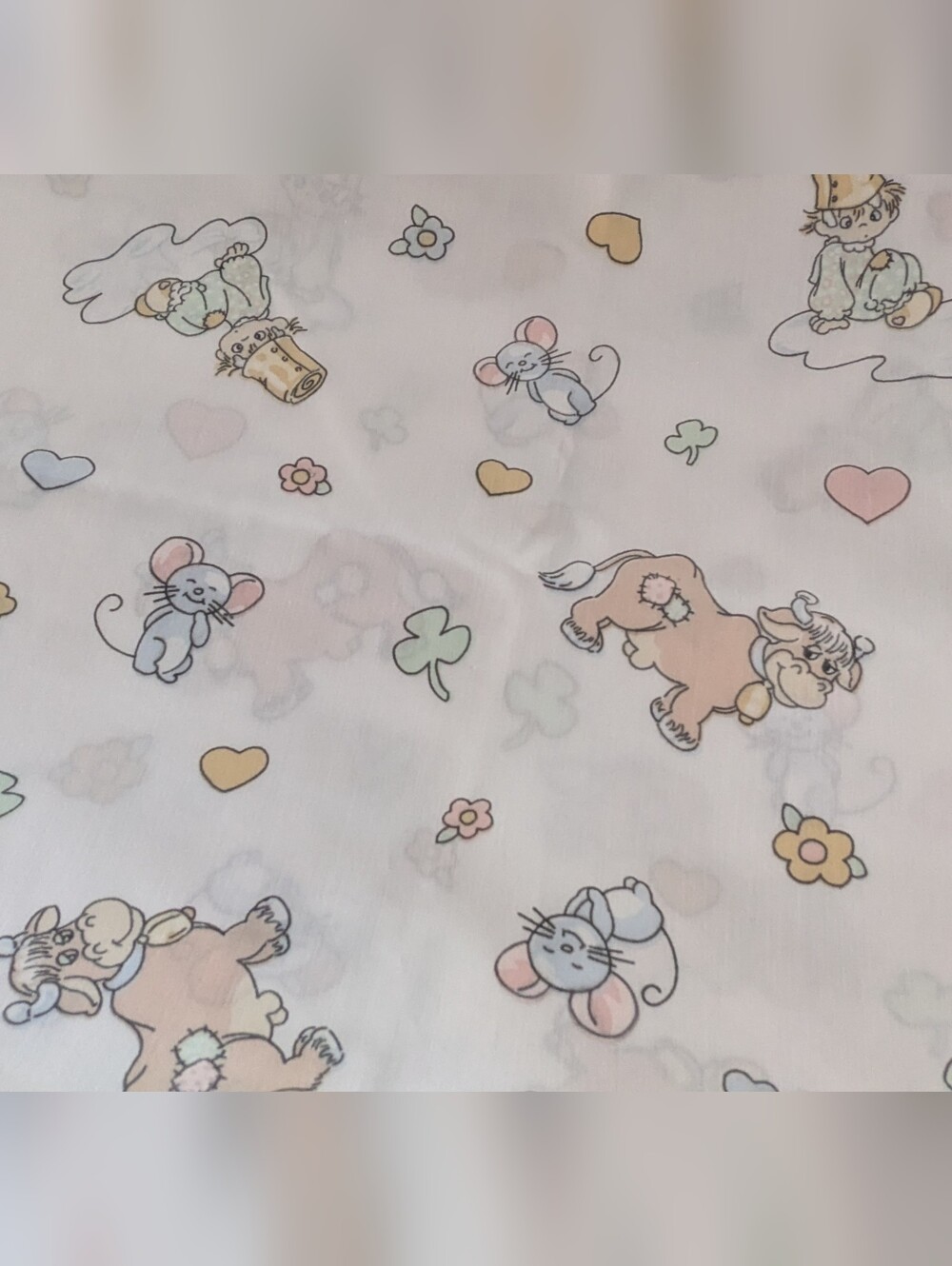 Vintage "Precious Moments" fabric by Spectrix with Cows, Mice, Clowns